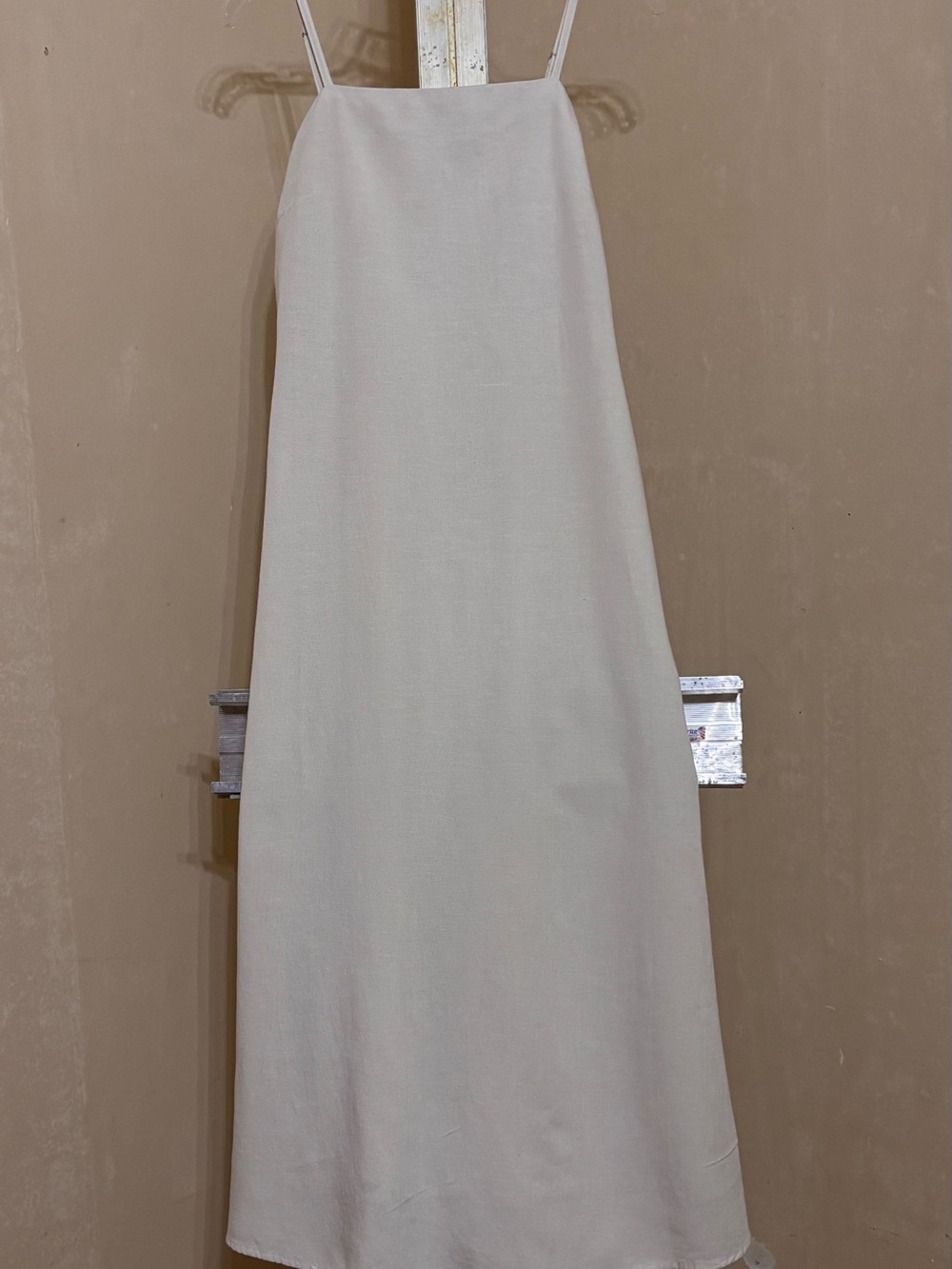 Japna Cream Maxi Slip Dress with Spaghetti Straps